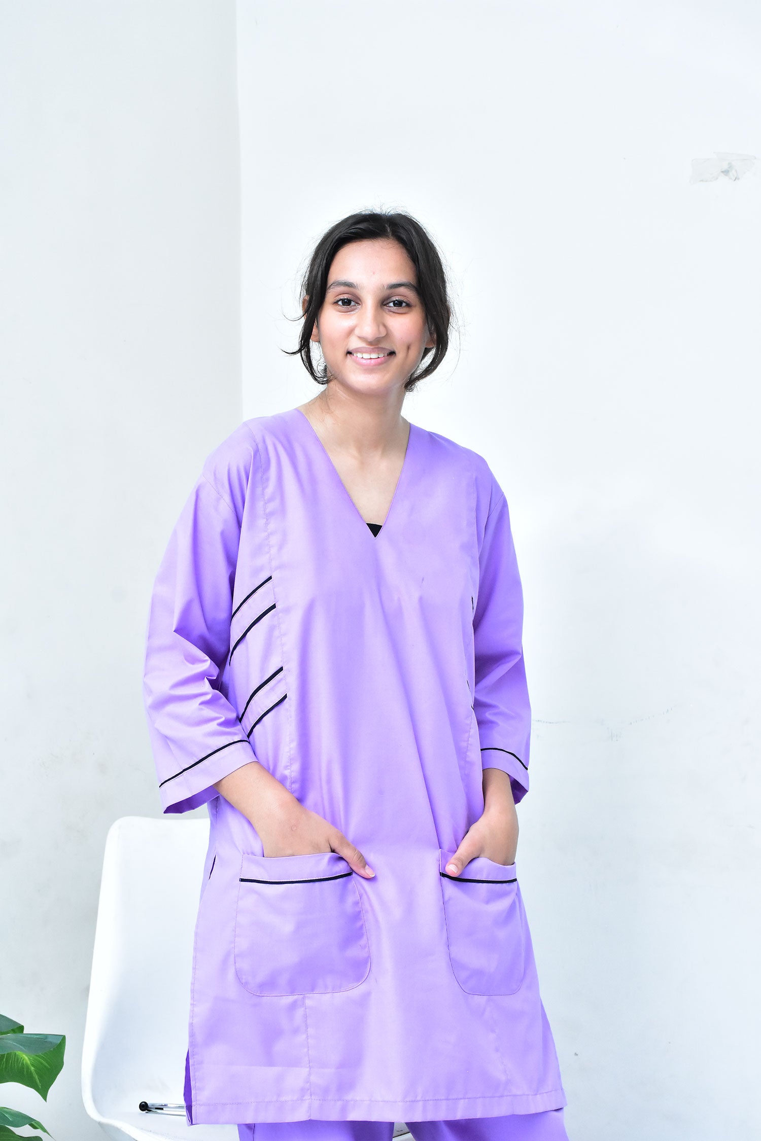 Women's 5-Pocket Scrub with Bell Bottom Pants