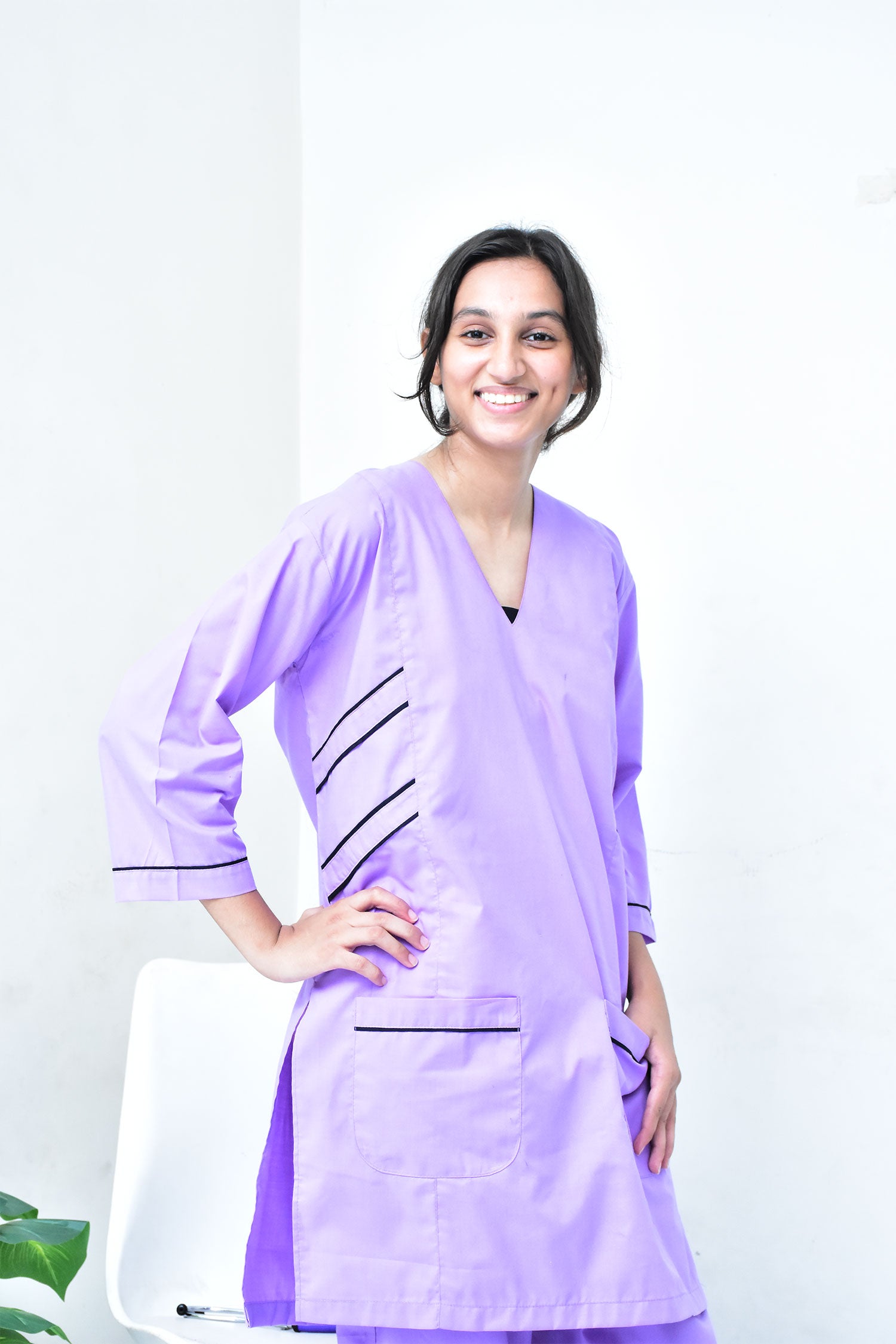 Women's 5-Pocket Scrub with Bell Bottom Pants