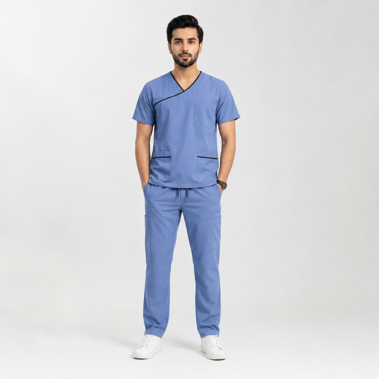 Medsiwear Apex Pro Men's Medical Scrub Set – Premium Breathable Hospital Uniform (Sky Blue)