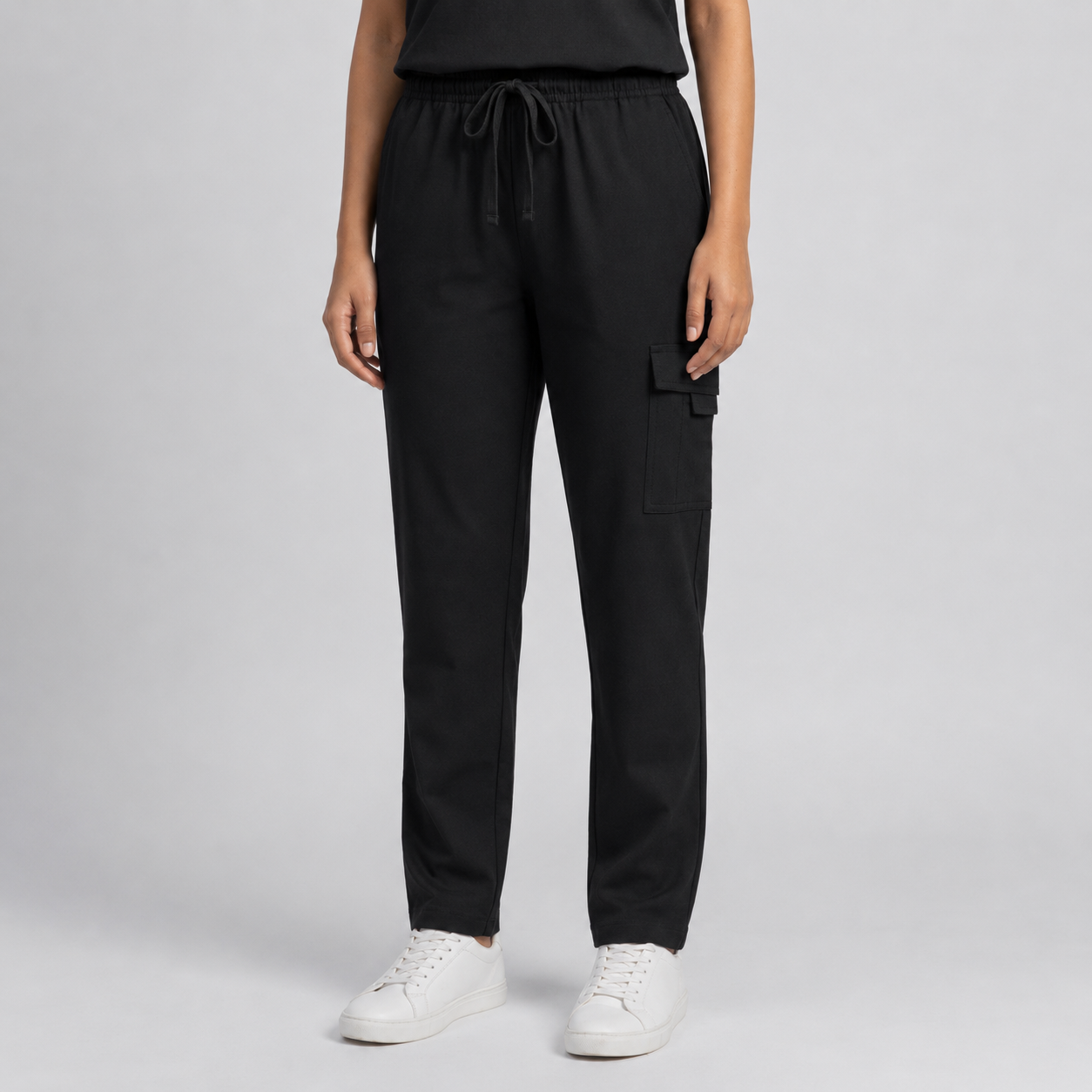 Medsiwear Elite Women's Medical Scrub Set – Premium Black Stretch Scrubs for Doctors & Nurses