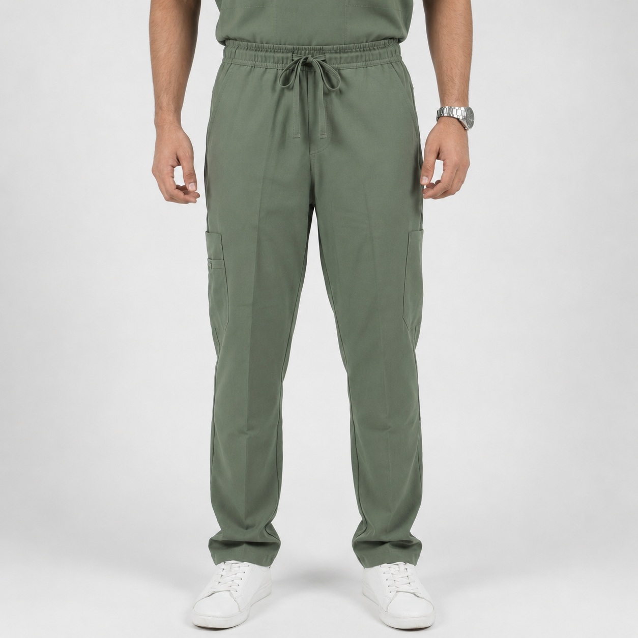 Medsiwear Apex Pro Men's Medical Scrub Set – Olive Green Premium Stretch Scrubs for Doctors & Nurses